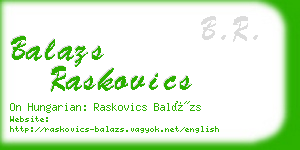 balazs raskovics business card